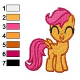 Scootaloo Smiley Embroidery Design